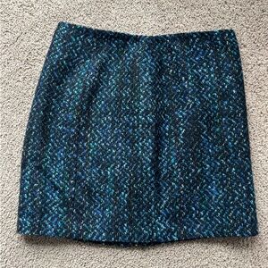 Elie Tahari Blue and Black Tweed Mini Skirt